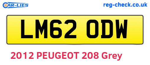 LM62ODW are the vehicle registration plates.