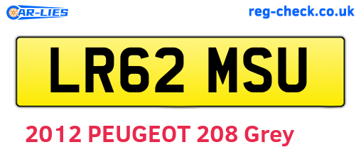 LR62MSU are the vehicle registration plates.
