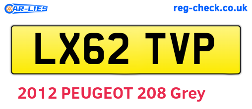 LX62TVP are the vehicle registration plates.