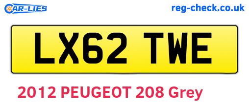 LX62TWE are the vehicle registration plates.