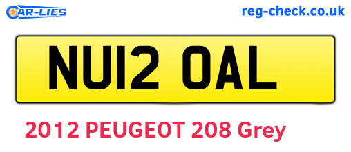 NU12OAL are the vehicle registration plates.
