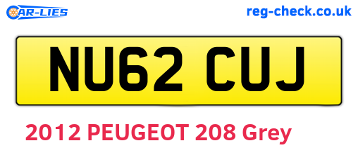 NU62CUJ are the vehicle registration plates.