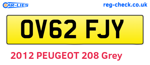 OV62FJY are the vehicle registration plates.