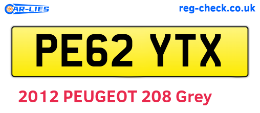 PE62YTX are the vehicle registration plates.