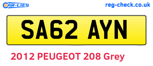 SA62AYN are the vehicle registration plates.