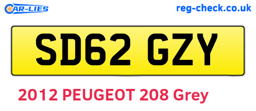 SD62GZY are the vehicle registration plates.