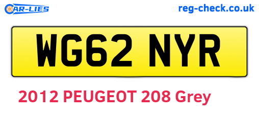 WG62NYR are the vehicle registration plates.