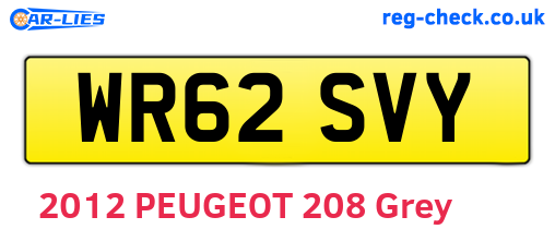WR62SVY are the vehicle registration plates.