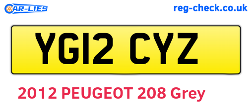 YG12CYZ are the vehicle registration plates.