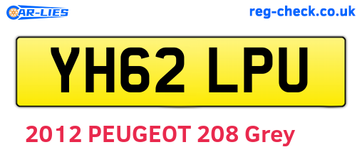 YH62LPU are the vehicle registration plates.