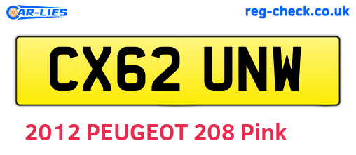 CX62UNW are the vehicle registration plates.