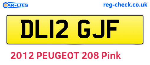 DL12GJF are the vehicle registration plates.