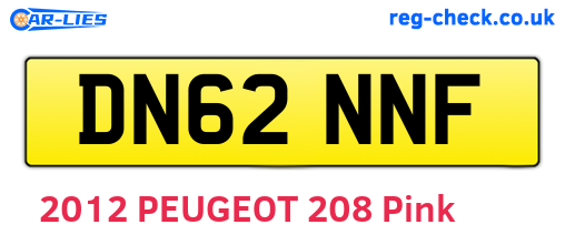 DN62NNF are the vehicle registration plates.