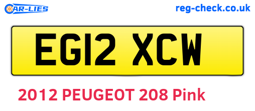 EG12XCW are the vehicle registration plates.