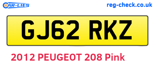 GJ62RKZ are the vehicle registration plates.