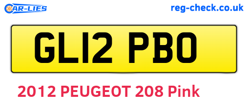 GL12PBO are the vehicle registration plates.