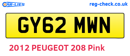 GY62MWN are the vehicle registration plates.