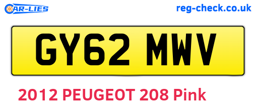 GY62MWV are the vehicle registration plates.
