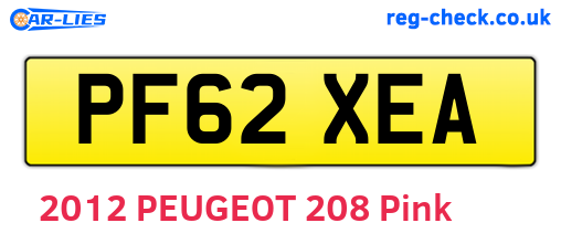 PF62XEA are the vehicle registration plates.