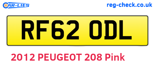 RF62ODL are the vehicle registration plates.