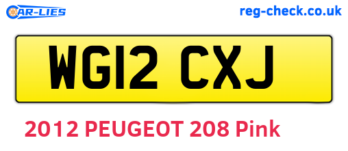 WG12CXJ are the vehicle registration plates.
