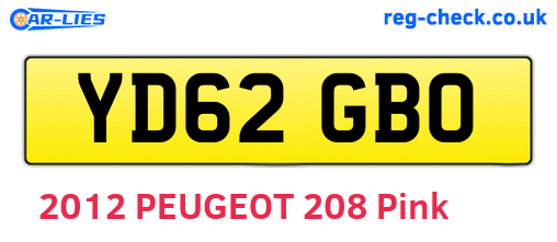 YD62GBO are the vehicle registration plates.