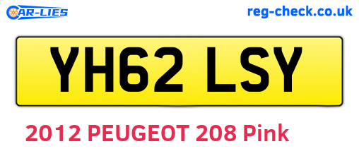 YH62LSY are the vehicle registration plates.