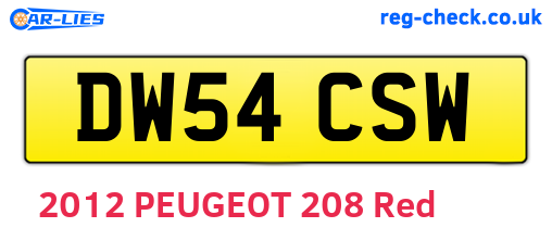 DW54CSW are the vehicle registration plates.