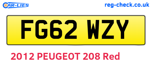FG62WZY are the vehicle registration plates.
