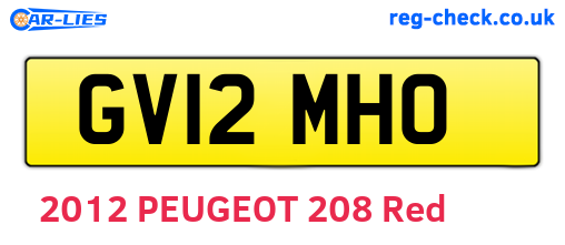 GV12MHO are the vehicle registration plates.