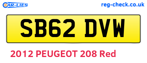 SB62DVW are the vehicle registration plates.