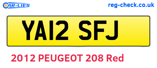 YA12SFJ are the vehicle registration plates.