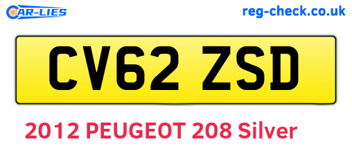 CV62ZSD are the vehicle registration plates.