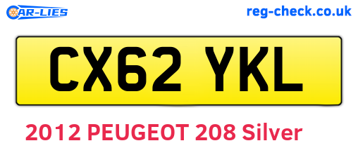 CX62YKL are the vehicle registration plates.
