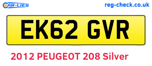 EK62GVR are the vehicle registration plates.