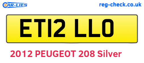 ET12LLO are the vehicle registration plates.