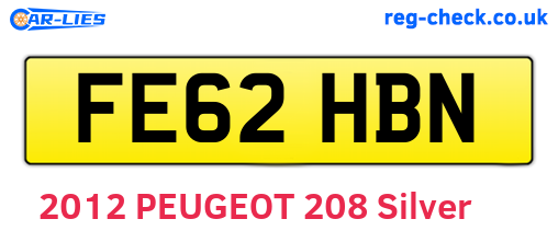 FE62HBN are the vehicle registration plates.