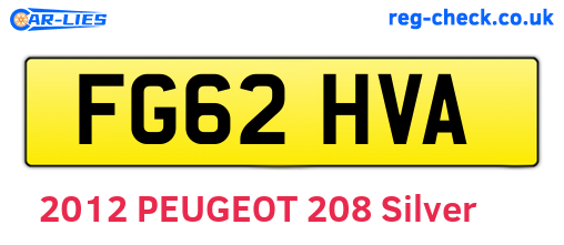 FG62HVA are the vehicle registration plates.