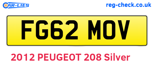 FG62MOV are the vehicle registration plates.