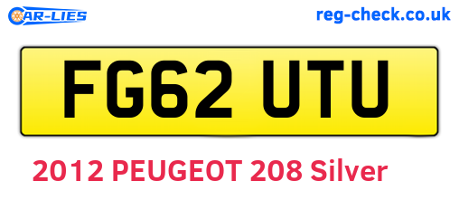 FG62UTU are the vehicle registration plates.