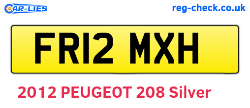 FR12MXH are the vehicle registration plates.