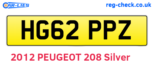 HG62PPZ are the vehicle registration plates.