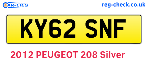 KY62SNF are the vehicle registration plates.