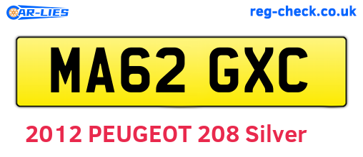 MA62GXC are the vehicle registration plates.