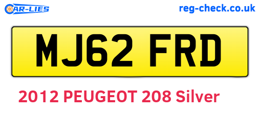 MJ62FRD are the vehicle registration plates.