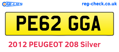 PE62GGA are the vehicle registration plates.