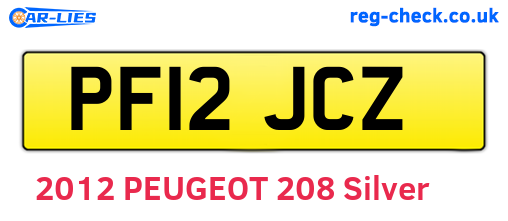 PF12JCZ are the vehicle registration plates.