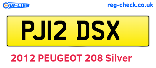 PJ12DSX are the vehicle registration plates.