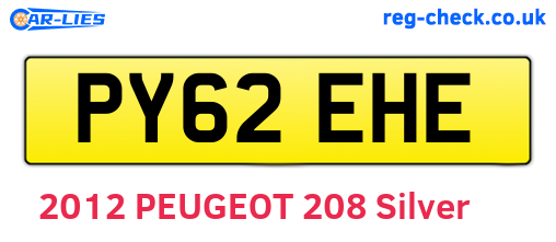 PY62EHE are the vehicle registration plates.