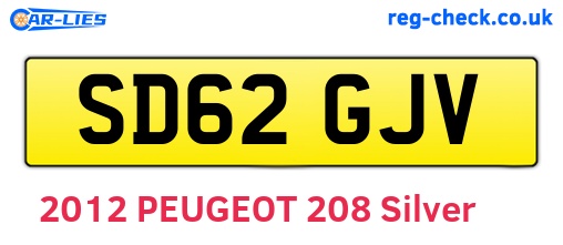 SD62GJV are the vehicle registration plates.